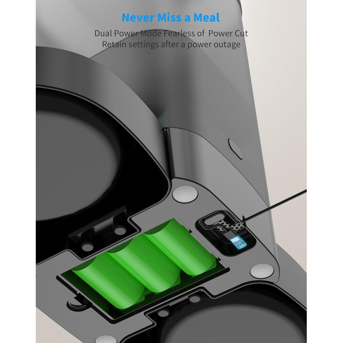 Автоматичний кормушка для котів та собак з Wi-Fi, 5L, 1-6 прийомів їжі, сенсор низького рівня корму, чорний