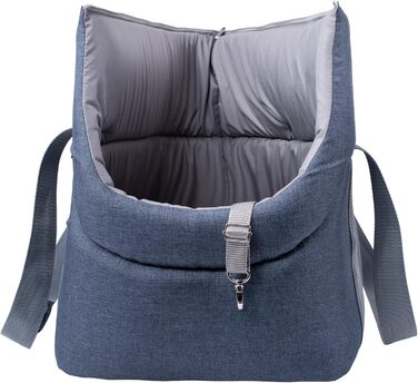 Сумка-переноска для собак BOUTIQUE ZOO XL (до 15 кг) – велика переноска для собак та котів – м'яка, складна, пральна – 52×35×39 см – (52 x 35 x 39 см, Деним)