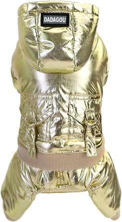 Теплий зимовий одяг для собак: теплий комбінезон для собак з бавовни, теплий одяг для маленьких собак та котів, золотий колір