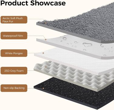 Велике собаче ліжко, водовідштовхувальне, ортопедичне, знімний, пральний чохол, неслизьке дно, котяче ліжко з піною з пам'яті для зменшення тривоги, преміум-фланель, 91x68x16 см, темно-сірий