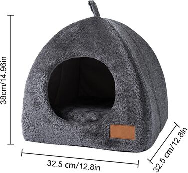 Кігтеточка-будиночок для котів з фетру, чорно-сірий, 40x40x41 см, M