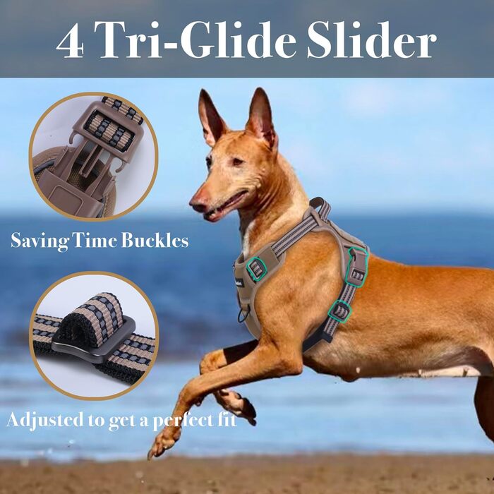 Шлейка для собак Funfox великих порід, тактична, анти-тяга, дихаюча, камуфляж (S, коричнева)