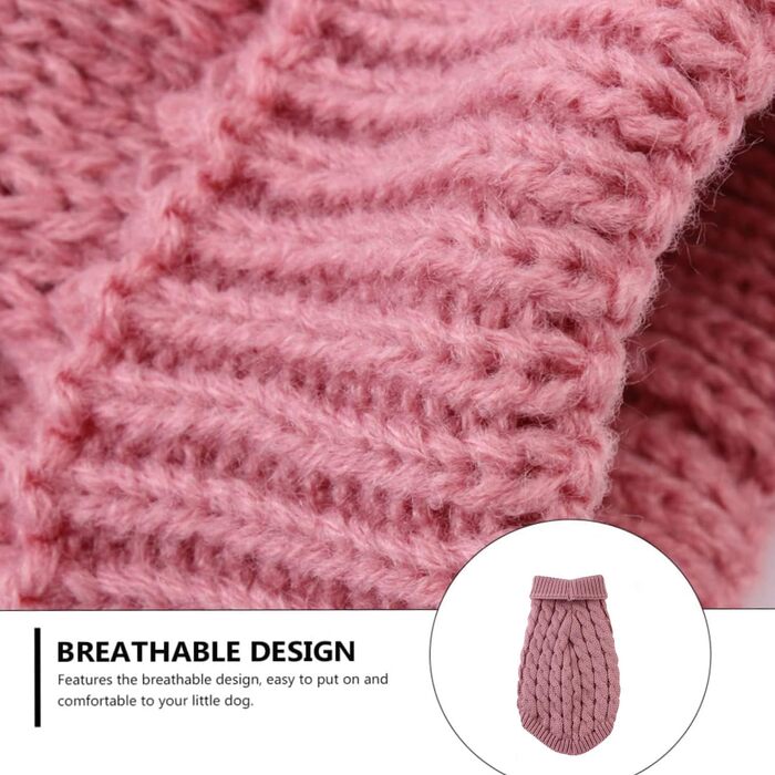 Пуловер для собак на зиму: теплий, м'який, з високим коміром, для малих, середніх та великих собак, кошенят (S, рожевий)