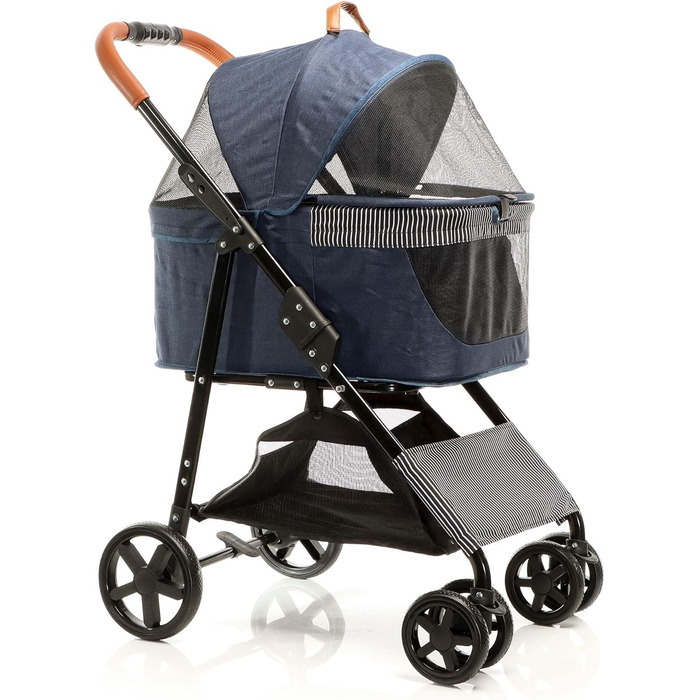 Візок для собак Fudajo 2в1, складаний, з переносною сумкою для тварин, для собак та котів (блакитний, до 20 кг)