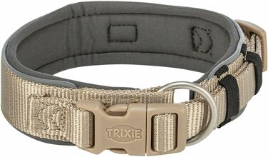 Trixie нашийник для собак преміум, екстра широкий, пісочний/графітовий сірий