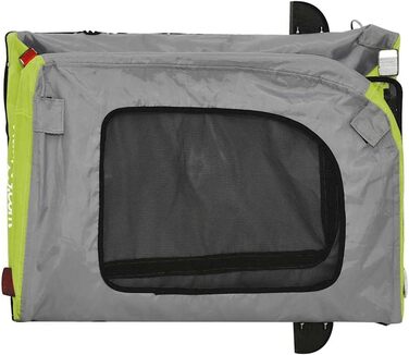 Причіп для тварин на велосипед з місцем для зберігання, зелено-сірий, для собак та котів