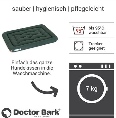 Ортопедична лежанка для собак Doctor Bark, 90x70 см, зелена, 95°C, гігієнічна, міцна та зручна