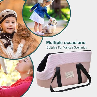 PETCUTE Сумка-переноска для собак, рожева, до 10 кг, з ременем безпеки та знімним підкладом