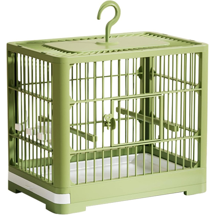 Переносний клітка-переноска для птахів (зелений, 32x25x13 см)