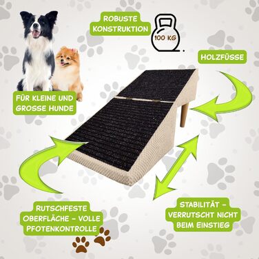 Сходи для собак Outentin – розкладні, з неслизьким покриттям, для маленьких та великих собак, до дивану та ліжка, стабільні, складані, 36 см, сірий графіт