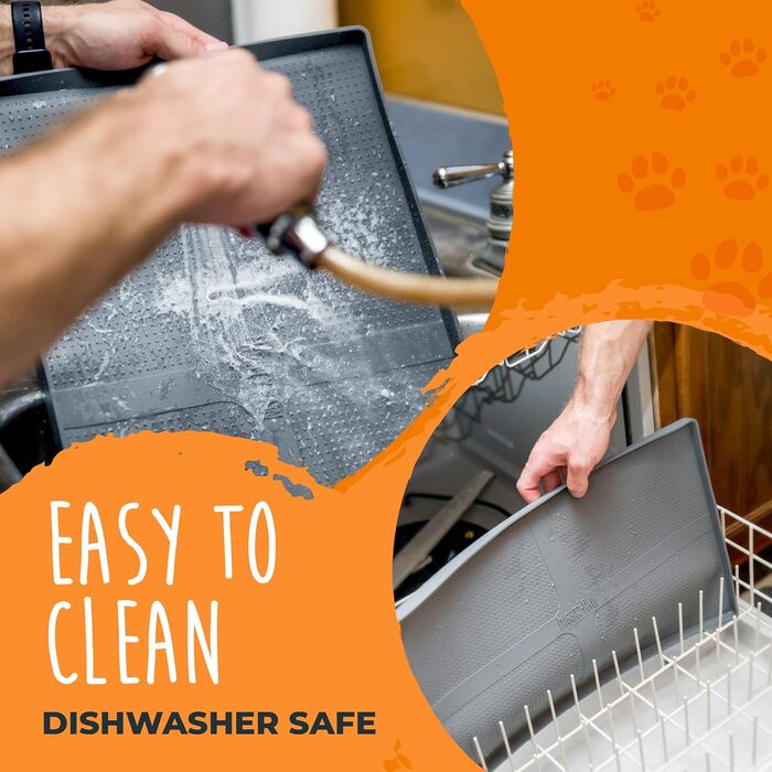 Підкладка під миску для собак та котів Mighty Paw Napfunterlage (M/L) 19x12 - Нековзна, придатна для миття в посудомийній машині, для легкого прибирання
