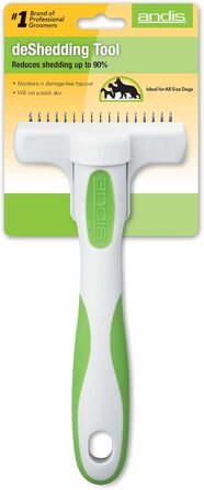 Бренд Andis - Щітка для видалення підшерстка для собак та котів - ефективно видаляє підшерсток, зменшує випадіння шерсті, зручна ручка