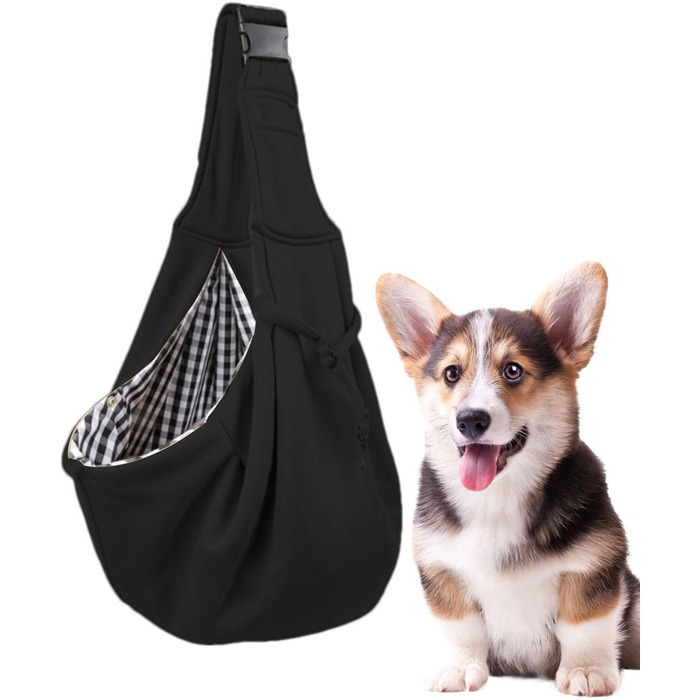 Траплячка для собак маленьких порід Yaztauho | Перекидна сумка-переноска для собак - Перекидна переноска, переноска для собак для подорожей, прогулянок на відкритому повітрі, чорного кольору