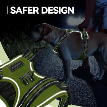 Шлейка для собак VIVAGLORY Easewalk, анти-тяга, для дресирування та прогулянок, з ручкою, надійна, для цуценят та собак, розмір M, яскраво-жовтий, обхват грудної клітки 51-74 см