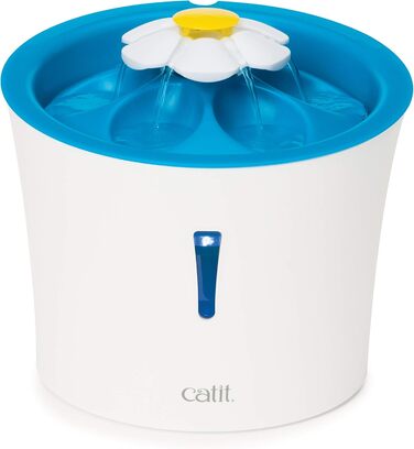 Автоматичний фонтан для котів Catit Flower з LED, 3 л, білий/синій