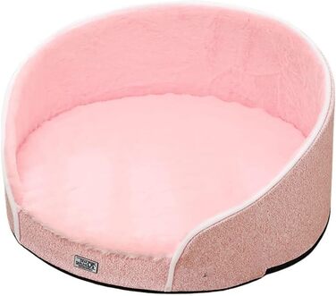 Ортопедичний лежак для котів та собак, м'який та зручний, з memory foam та знімним чохлом (S, рожевий)