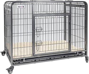 MaxxPet Клітка для собак, складана металева, з подушкою, для великих і малих порід, чорна, 79x48x61 см