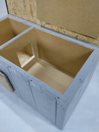 Будиночок для кота, сірий, прямокутний (86 x 47 x 37 см)