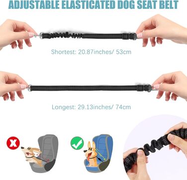 Нашийник для собак NiCola з кріпленням для автопасків, чорний. 2 шт., регульований, для подорожей та повсякденного використання (XS)