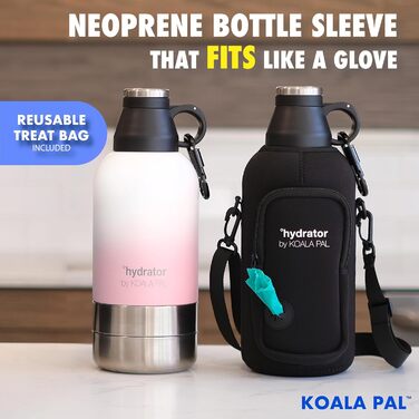 Водяна пляшка для собак Koala Pal 1.8 л з чохлом та ремінцем – миска для собак великих порід, туристична пляшка + миски для собак, кемпінгове спорядження для собак, аксесуари для собак великих порід