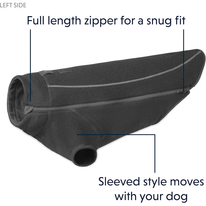 RUFFWEAR собача куртка Fernie, швидковисихаюча флісова мантія, сірий колір, XL