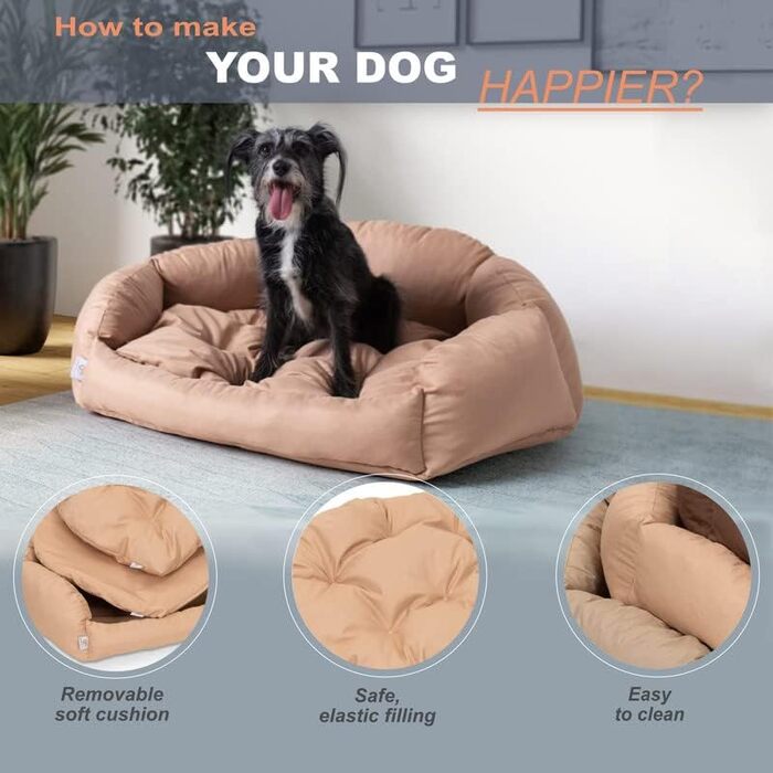 Матрац для собак BARRY & LUCY 3 в 1: вологостійкий, стьобаний, м'який, з еластичною начинкою. Розмір L, темно-червоний колір.