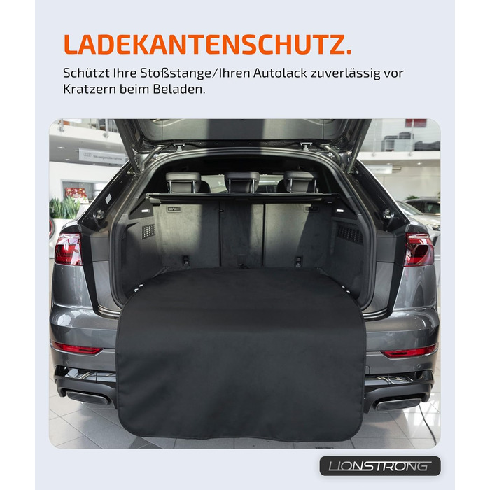 Захист для багажника LIONSTRONG® - універсальний килимок для багажника авто [ГАРТЕРЯНИЙ & ВОДОНЕПРОНИКНИЙ] - підходить для легкових автомобілів та SUV - захист багажника для собак, стійкий до подряпин та ковзання (100x150 см)