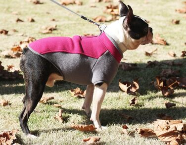 Теплий зимовий пуловер для собак з напівблискавкою, флісова куртка для собак, тепла жилетка для собак, одяг для собак у холодну погоду, для маленьких собак та цуценят, великих, бордовий
