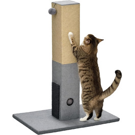 Кігтеточка PawHut для котів середнього розміру, сіра, 79 см: кігтештамб, мотузка, іграшки