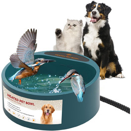 Нагрівальний миска для води, 1л, підвісна, для кроликів, котів, маленьких собак, курячих водопоїв, сірий колір (2.2л)