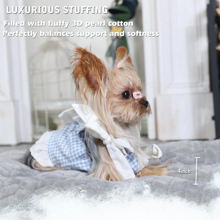 Клітка-ліжко для собак середніх порід, 76,2 см, м'яка та пухнаста, 30'x20'x4'