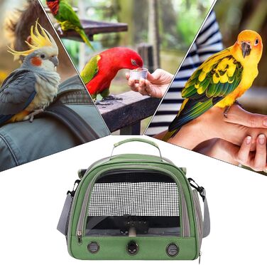 Транспортна сумка для папуг, переноска для птахів, переноска для маленьких тварин, папуги (зелений)