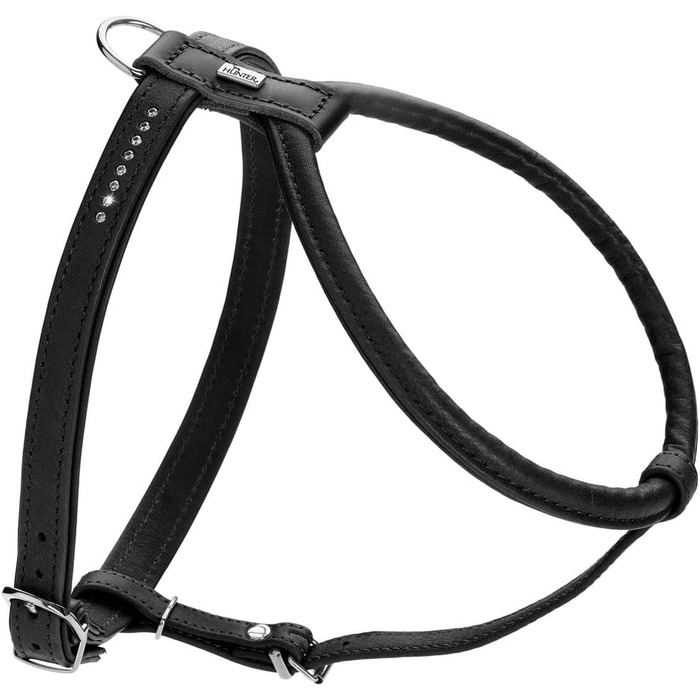 Нашийник для собак HUNTER Round & Soft Canadian UP, чорний, м'яка шкіра, фелл-френдлі, Made in Germany