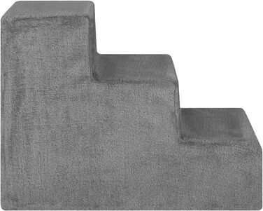 Сходинка для собак та котів Juskys - 3 сходинки, плюшевий знімний чохол, сірого кольору. Підходить для ліжка, дивана, софи та авто