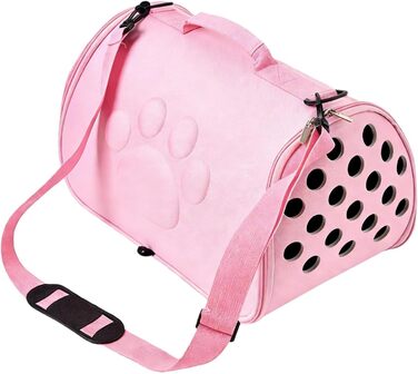 Транспортувальна сумка для кота з плечовим ремінцем - переноска для кошенят, для подорожей, прогулянок, ветеринара (Рожева, L)