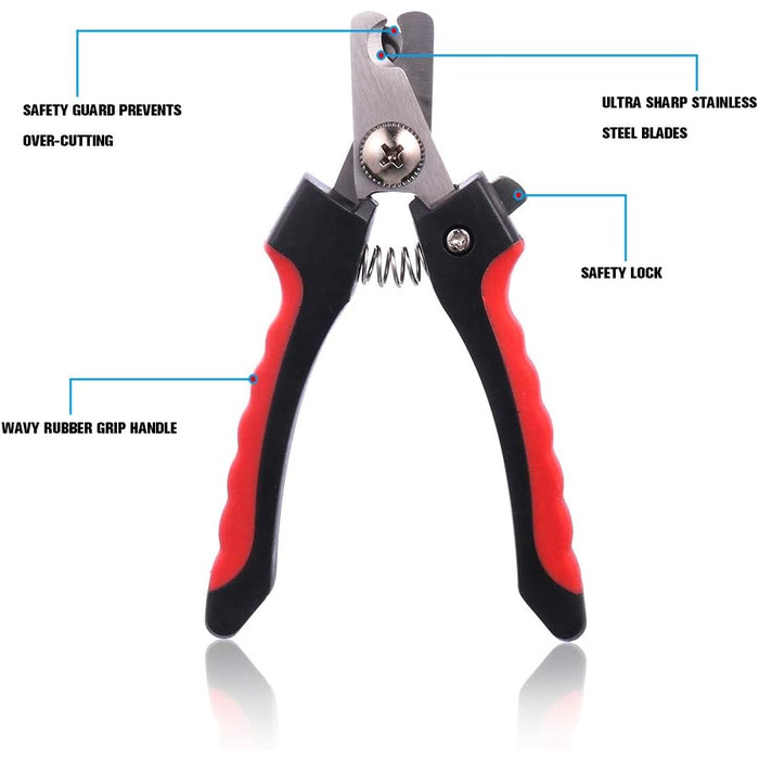 Набір для догляду за шерстю собак та котів Tonyg-p: щітка, гребінець від бліх, стригувач та пилка для нігтів (6 шт)