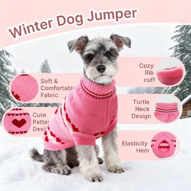 Вовняний пуловер для собак з коміром-горловиною 