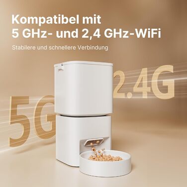 Автоматичний годівниця для котів та собак з Wi-Fi, 5L, керування через додаток, 1-10 прийомів їжі на день