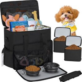 Сумка для ласощів для собак на 25 літрів з плечовим ременем, чорна. Ідеально підходить для походів та прогулянок з собакою