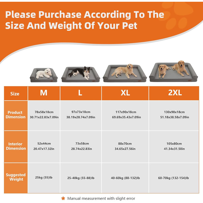 Ортопедичне ліжко для тварин BingoPaw 80 x 60 см, сіре - для собак та котів