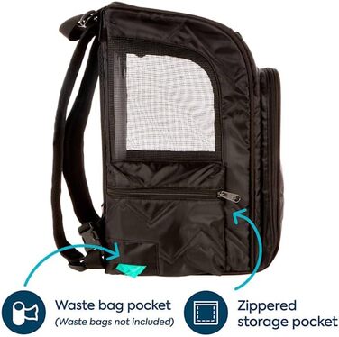 Транспортна сумка Sherpa Deluxe для собак та котів, розмір L, схвалена авіаперевізниками, чорна (27 x 27 x 43 см)