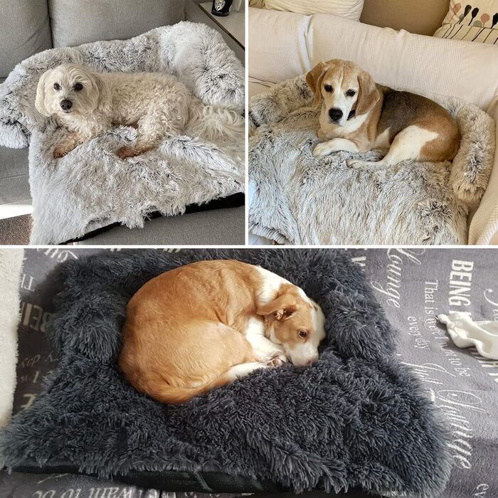 М'яке ліжко для собак, ковдра, подушка для собак середніх та великих порід, килимок для собак та котів, захист дивану, кошик для котів (S, чорний)