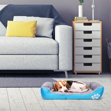 Ліжко для собак Lucky 70см - м'яке та затишне собаче ліжко для середніх собак, придатне для прання (світло-блакитний)