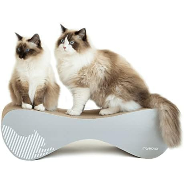 Котячий будиночок myKotty VIGO – міцний когтетоп для котів – ідеально для ігор, відпочинку та заточування кігтів – безпечний та нетоксичний – 71x21x25 см – сірий