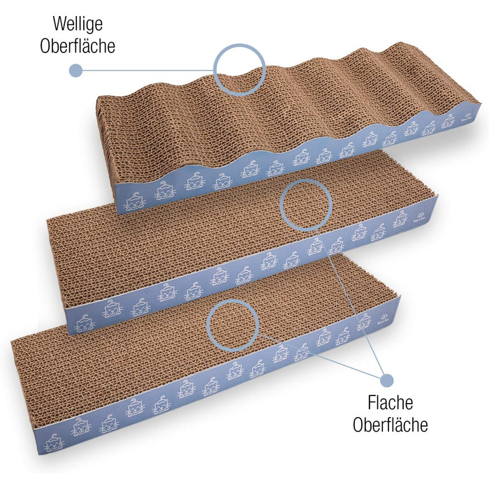 Bella & Balu: Набір з 3 картонних когтеточок для котів | Когтеточка-картон, когтеточка-стійка, захист меблів