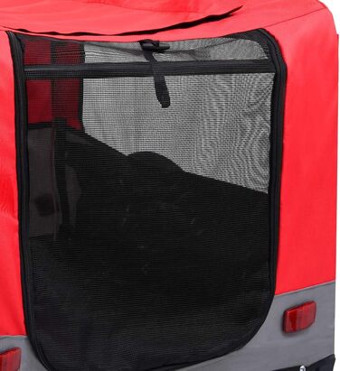 Велосипедний причіп для тварин 2-в-1, червоно-сірий, для собак