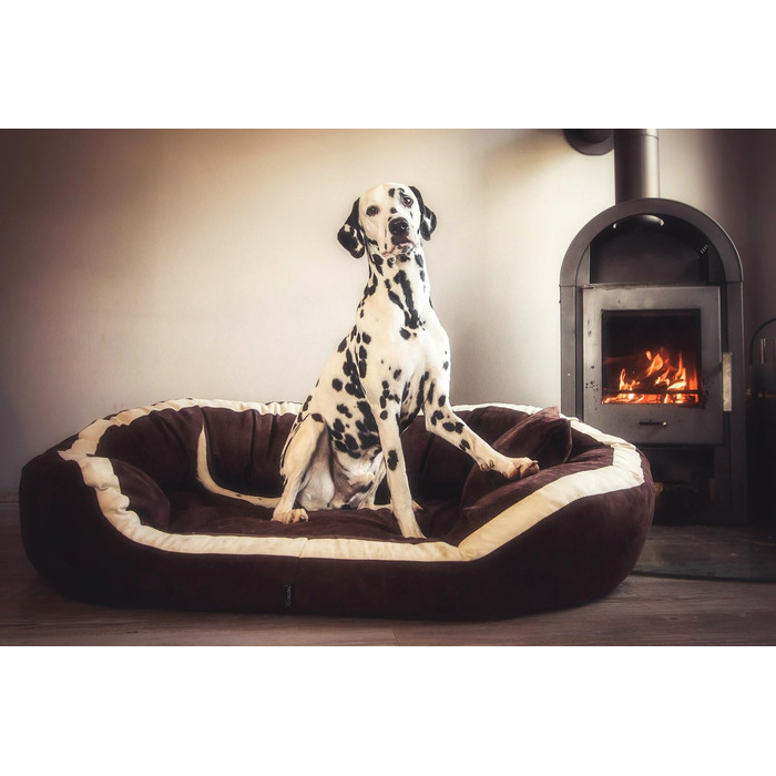 Ортопедичне ліжко для собак Tierlando® Pepper, ліжко-софа для собак, XL, велюр, сірий, 110 см, велике та м'яке