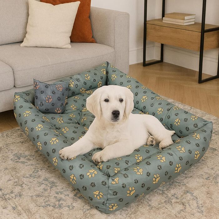 Лежанка для собак - водовідштовхувальна, для маленьких та великих собак, з неслизьким дном, корзина для собак, лежанка для собак (95x75x20, Велика лапа)