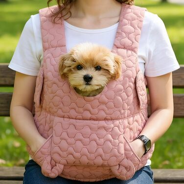 Рюкзак для кота | Дихаючий та м'який з кишенями, переноска для маленьких собак, кошенят, для прогулянок, подорожей, кемпінгу, верхової їзди, рожевий