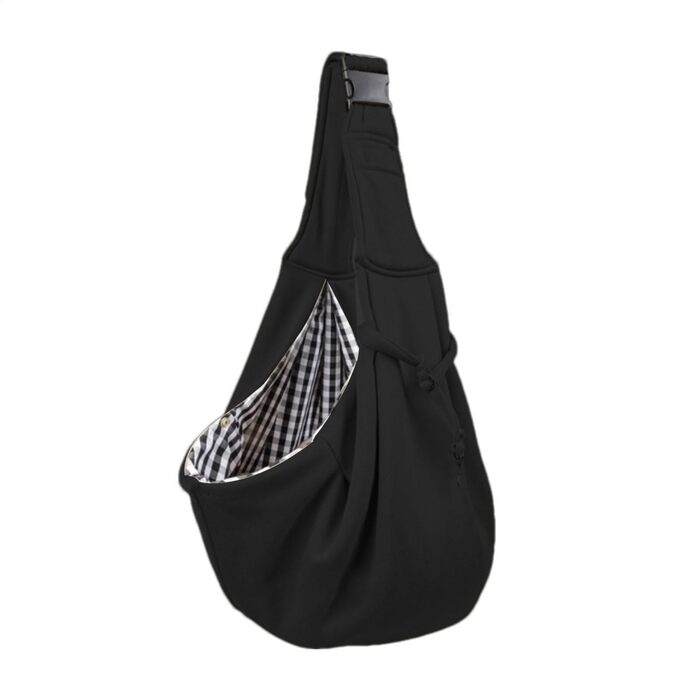 Чорна сумка-переноска для собак та котів, регульований ремінь, для подорожей та прогулянок